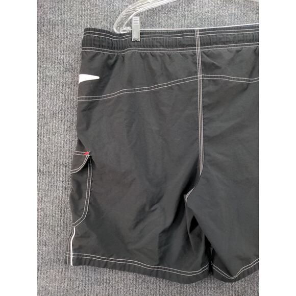 Mens Speedo Cargo Trunks Shorts Size XL Black Pockets Drawstring - Picture 5 of 10